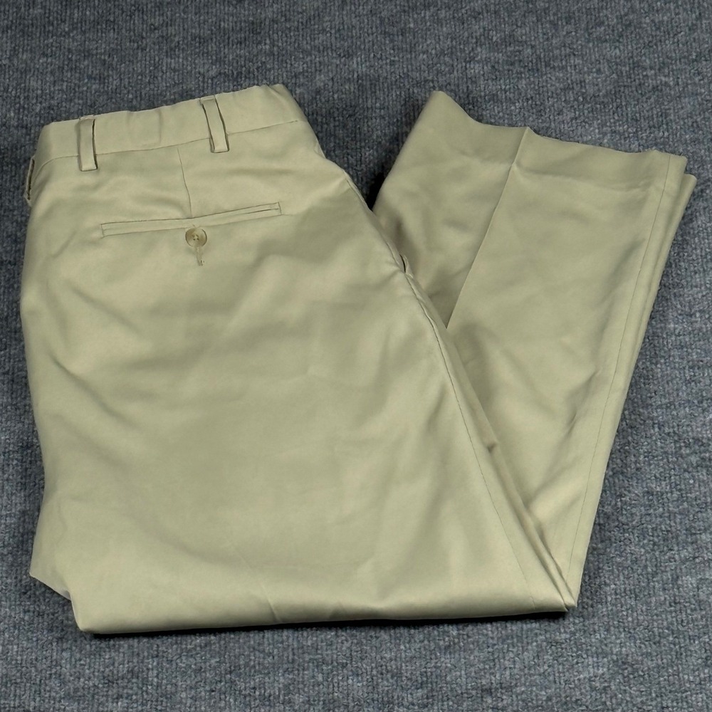 Jos A Bank Leadbetter Golf Khaki Flat Front Adjustable Waist Golf Pants 38x28